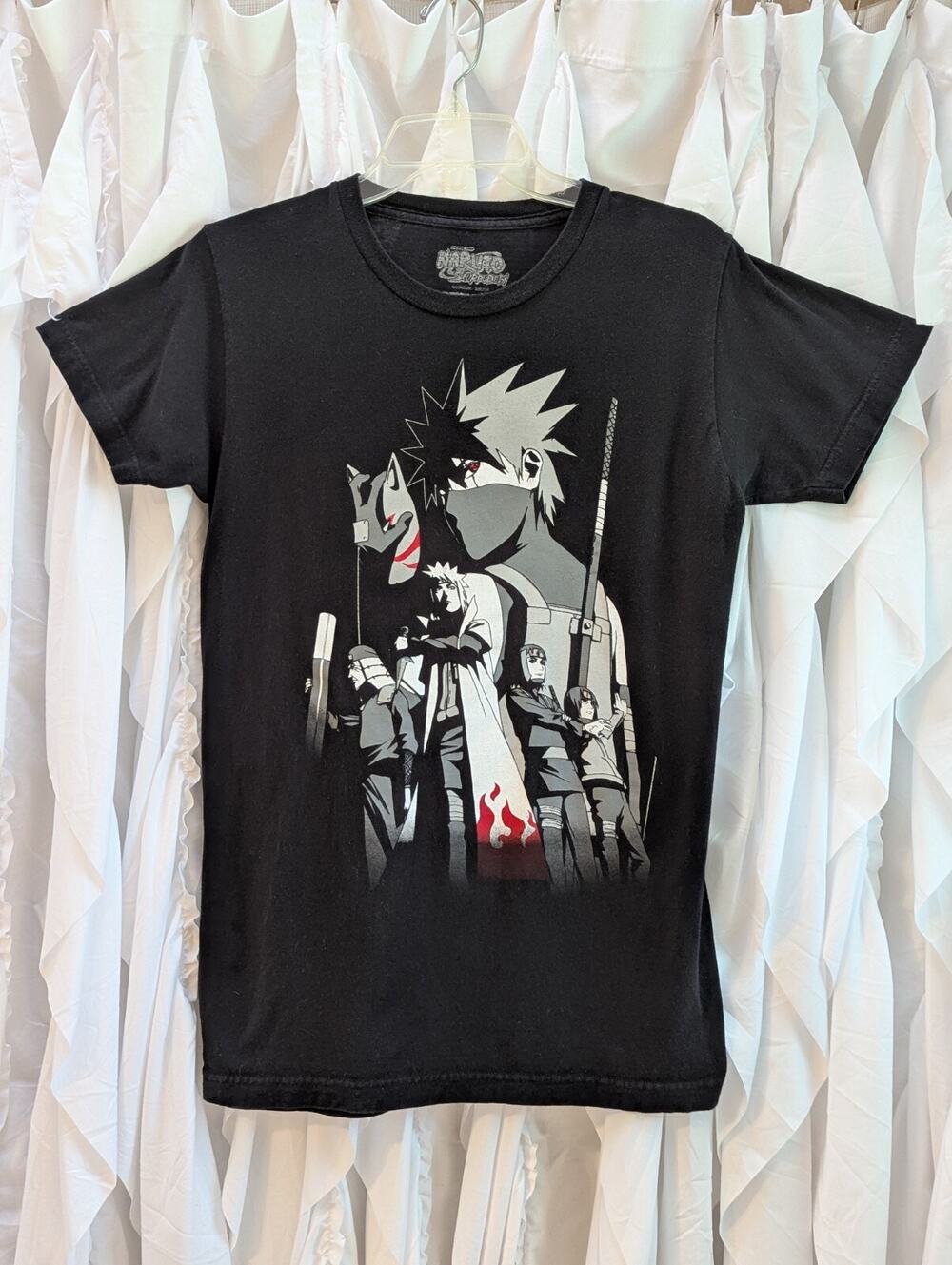 Naruto Shippuden Kakashi Story Men's Size Small Ripple Junction Black T-Shirt